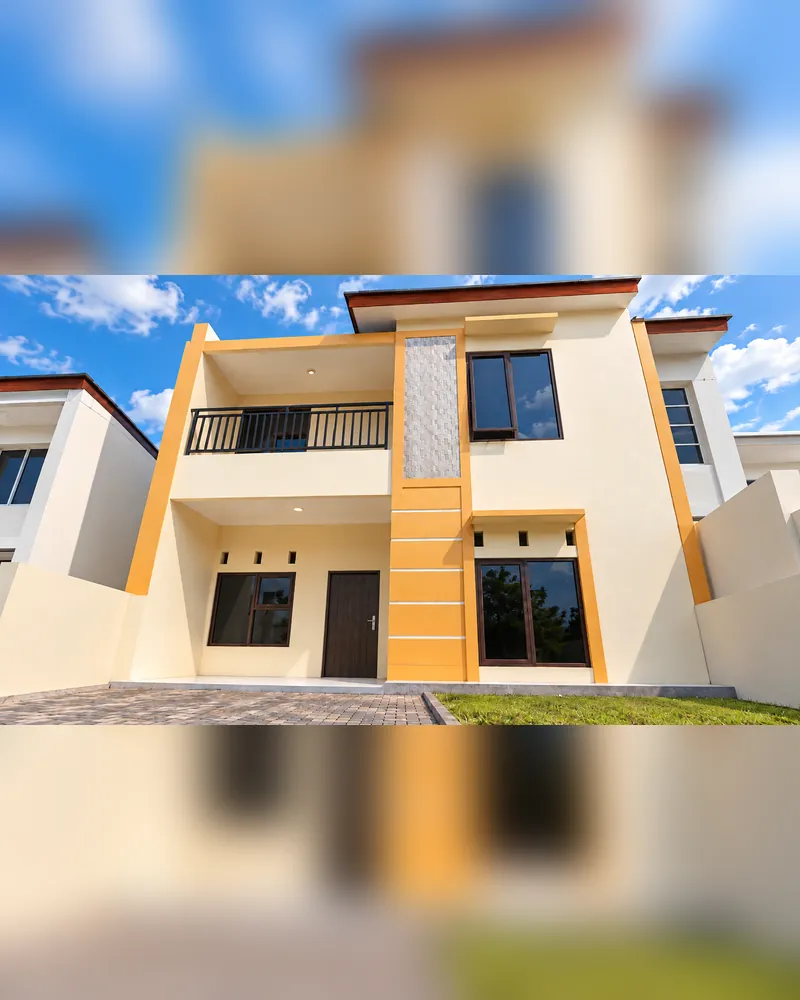 Deretan unit 2 lantai di sepanjang jalan cluster